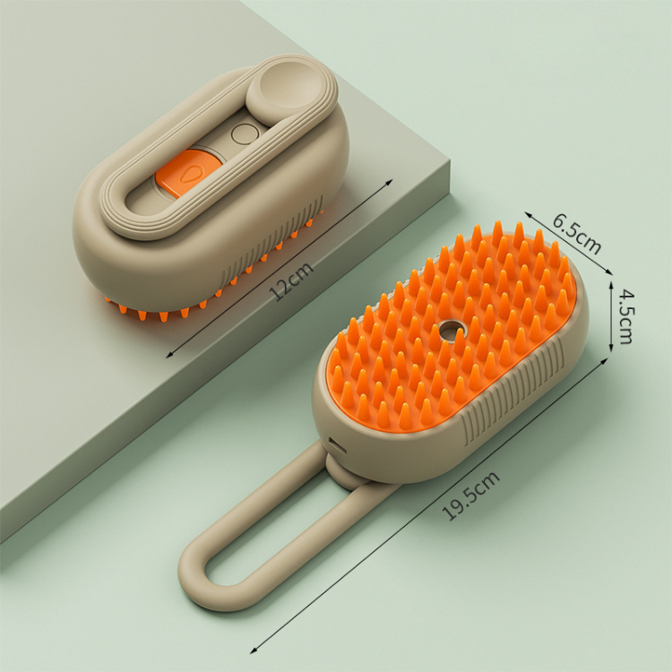 Escova Vaporizada Para Pets - Escova Massageia e Remove Pelos - USB Recarregável