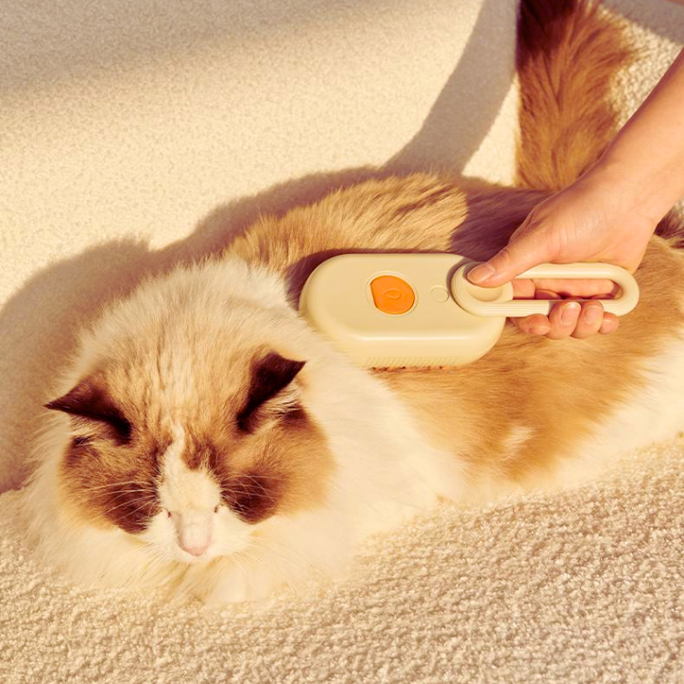 Escova Vaporizada Para Pets - Escova Massageia e Remove Pelos - USB Recarregável